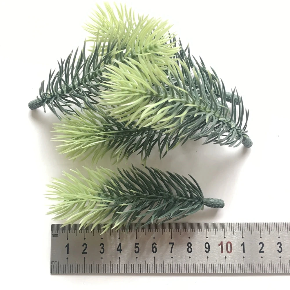 10pcs Pine Branches Artificial Plants Christmas Wedding Home Tree Decorations DIY Handcraft Bouquet Gift Box Fake Plants Needle