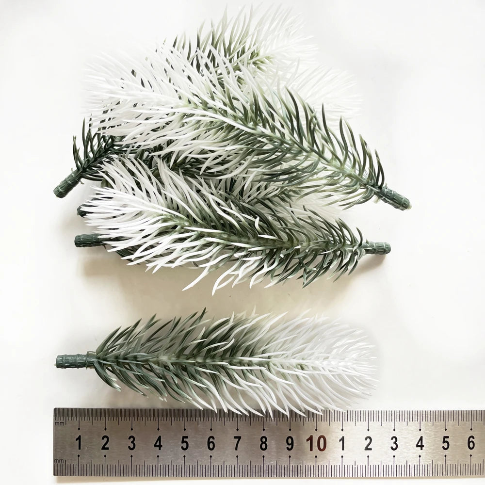 10pcs Pine Branches Artificial Plants Christmas Wedding Home Tree Decorations DIY Handcraft Bouquet Gift Box Fake Plants Needle