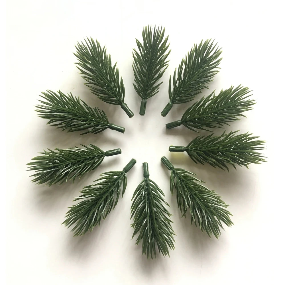 10pcs Pine Branches Artificial Plants Christmas Wedding Home Tree Decorations DIY Handcraft Bouquet Gift Box Fake Plants Needle