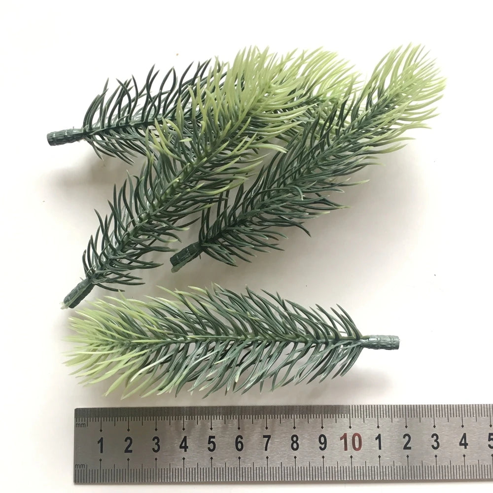 10pcs Pine Branches Artificial Plants Christmas Wedding Home Tree Decorations DIY Handcraft Bouquet Gift Box Fake Plants Needle