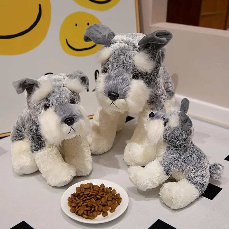 22/30/40CM Lovely Plush Schnauzer Plush Toys Stuffed Soft Animal Dolls Kawaii Schnauzer Dog Nice Birthday Christmas Gifts