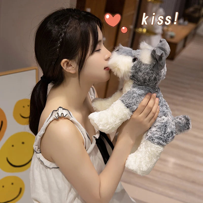 22/30/40CM Lovely Plush Schnauzer Plush Toys Stuffed Soft Animal Dolls Kawaii Schnauzer Dog Nice Birthday Christmas Gifts