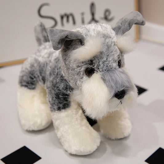 22/30/40CM Lovely Plush Schnauzer Plush Toys Stuffed Soft Animal Dolls Kawaii Schnauzer Dog Nice Birthday Christmas Gifts