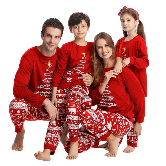 2024 Christmas Family pack 2025 New Year family pack Christmas cotton family pajamas pajama pants a family of three four 2sets