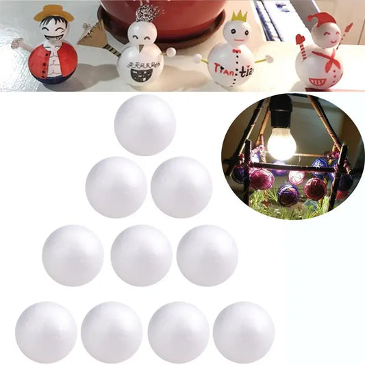 10pcs 4/6/7/8/10cm Modelling Polystyrene Large Decoration Spheress White Craft Decoration Modeling Craft Foam Christmas Crafts