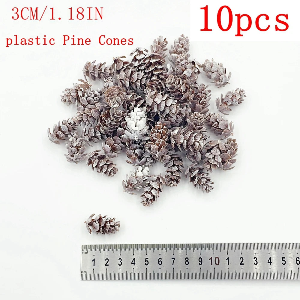 10pcs Pine Branches Artificial Plants Christmas Wedding Home Tree Decorations DIY Handcraft Bouquet Gift Box Fake Plants Needle