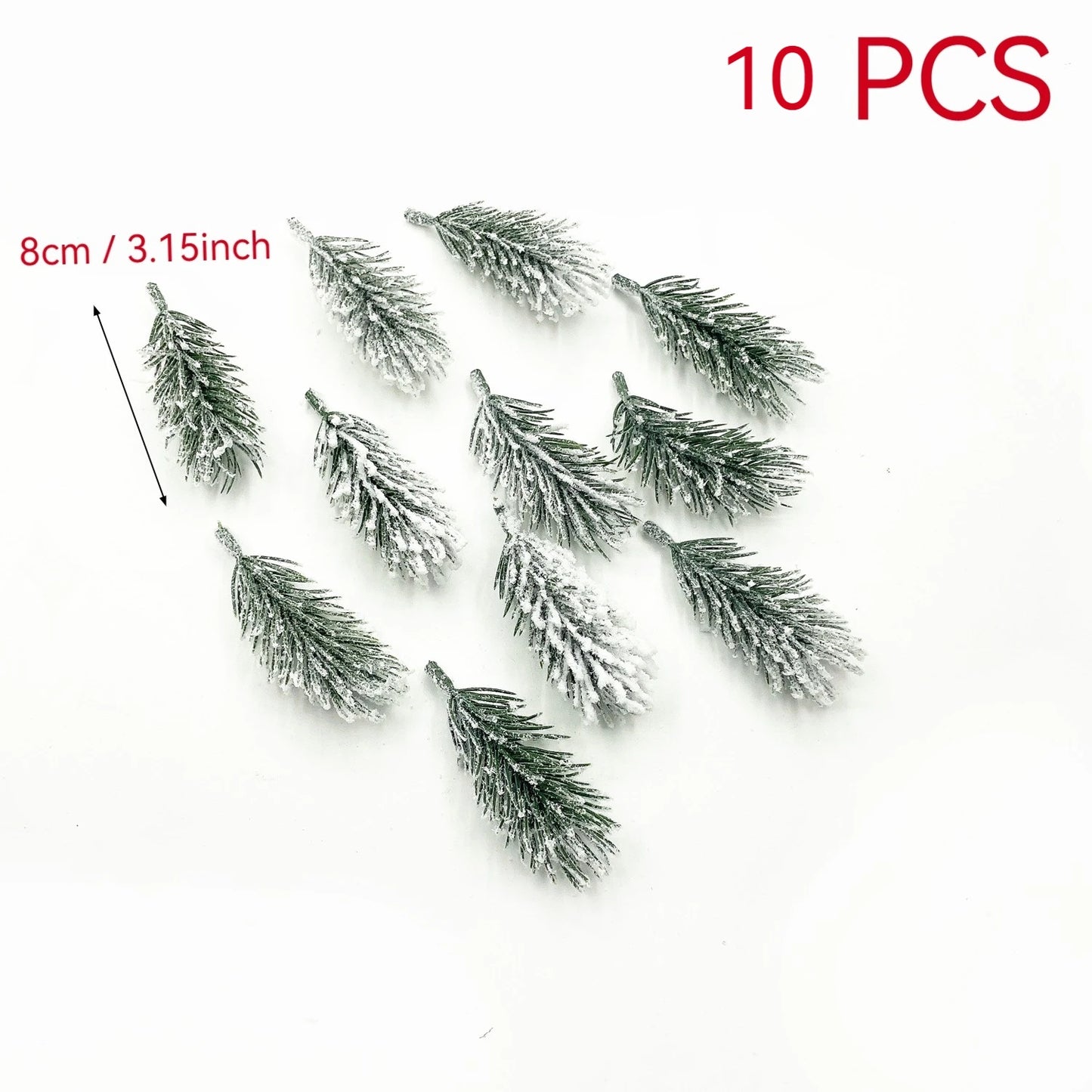 10pcs Pine Branches Artificial Plants Christmas Wedding Home Tree Decorations DIY Handcraft Bouquet Gift Box Fake Plants Needle