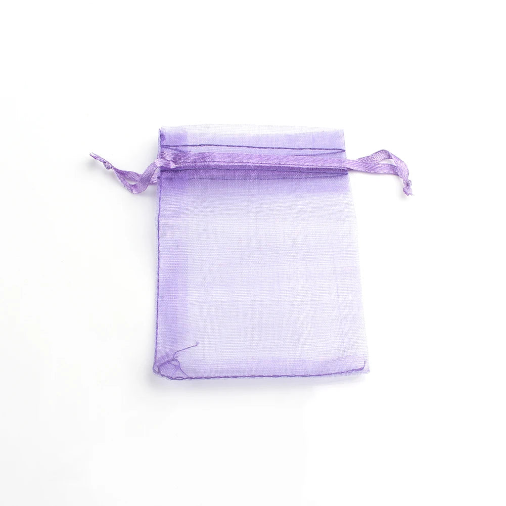 50pcs/Lot 7x9 9x12 11x16 13x18cm Printing Star Moon Christmas Organza Sack Drawstring Charm Packaging Bags Daily Jewelry